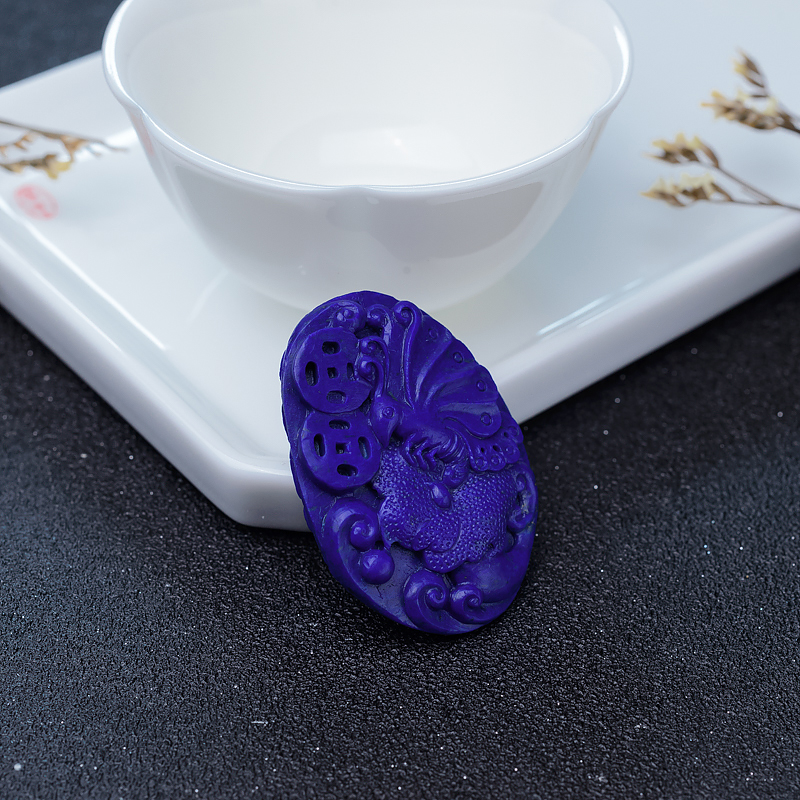 阿富汗深蓝色青金石蝴蝶吊坠-红掌柜