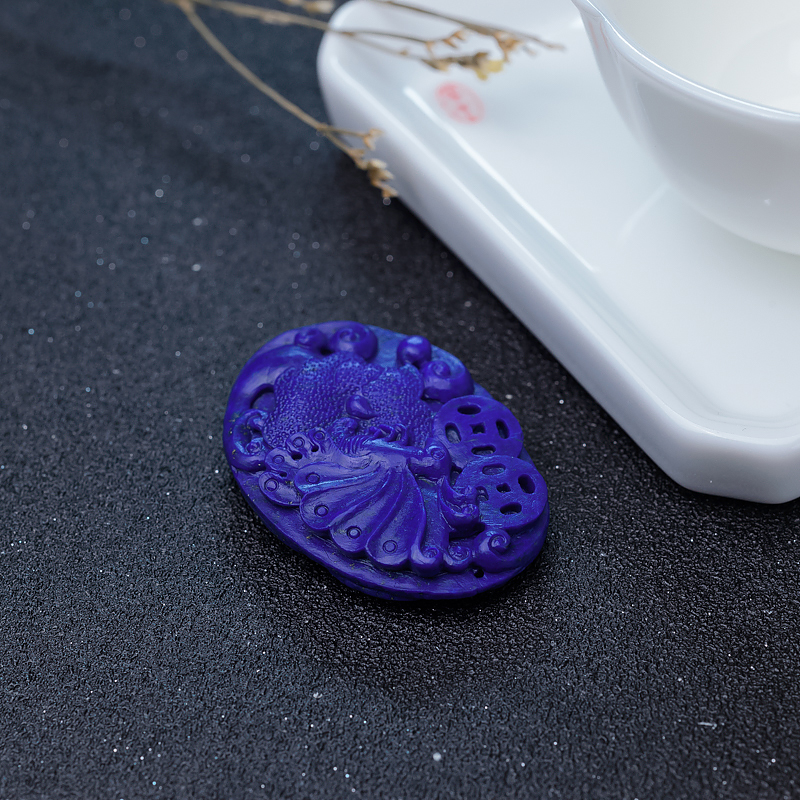 深蓝色青金石蝴蝶吊坠-红掌柜