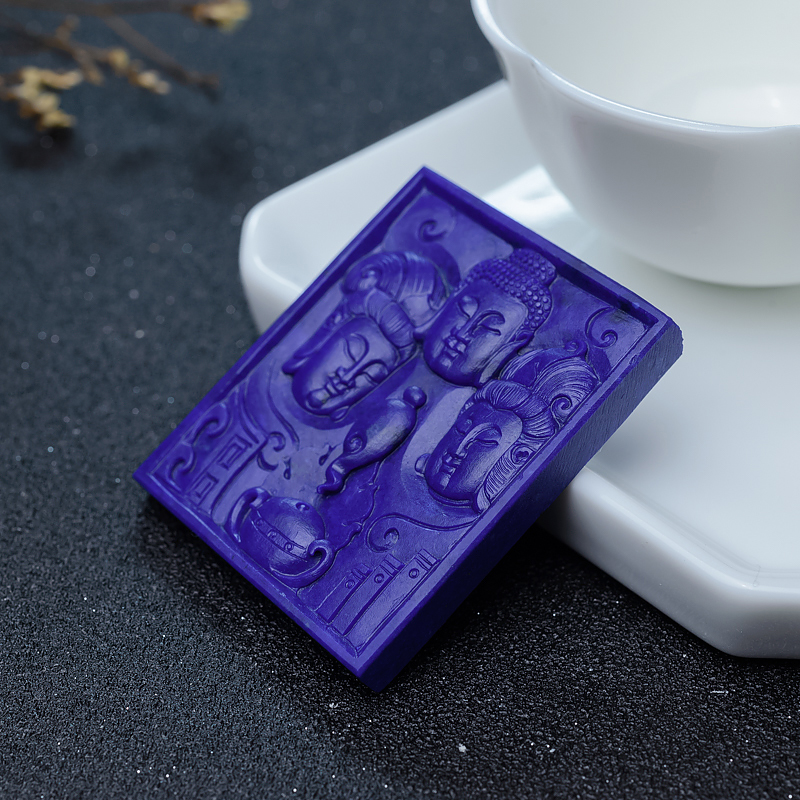 青金石西方三圣牌吊坠-红掌柜