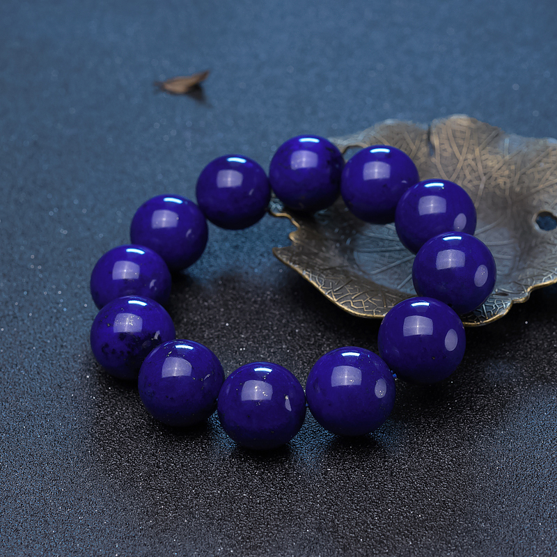 19.8mm紫蓝色青金石单圈手串-红掌柜