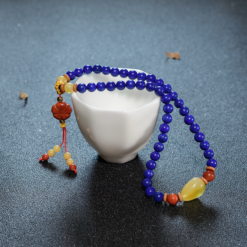 深蓝色青金石多圈手串-红掌柜