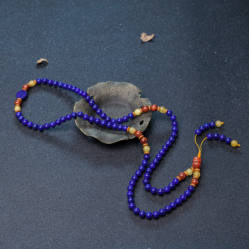 深蓝色青金石长链-红掌柜