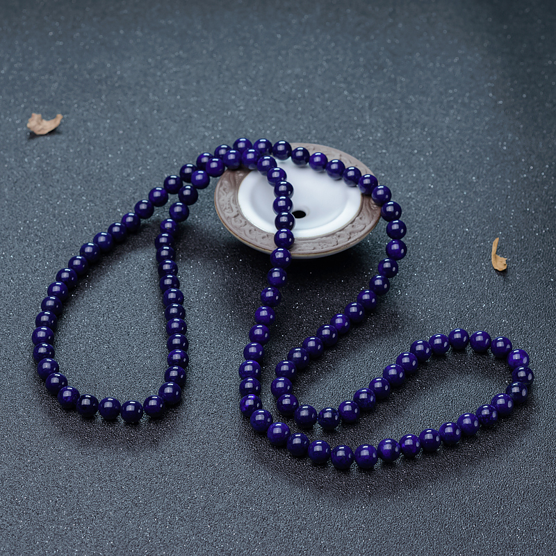 9mm紫蓝色青金石108佛珠-红掌柜