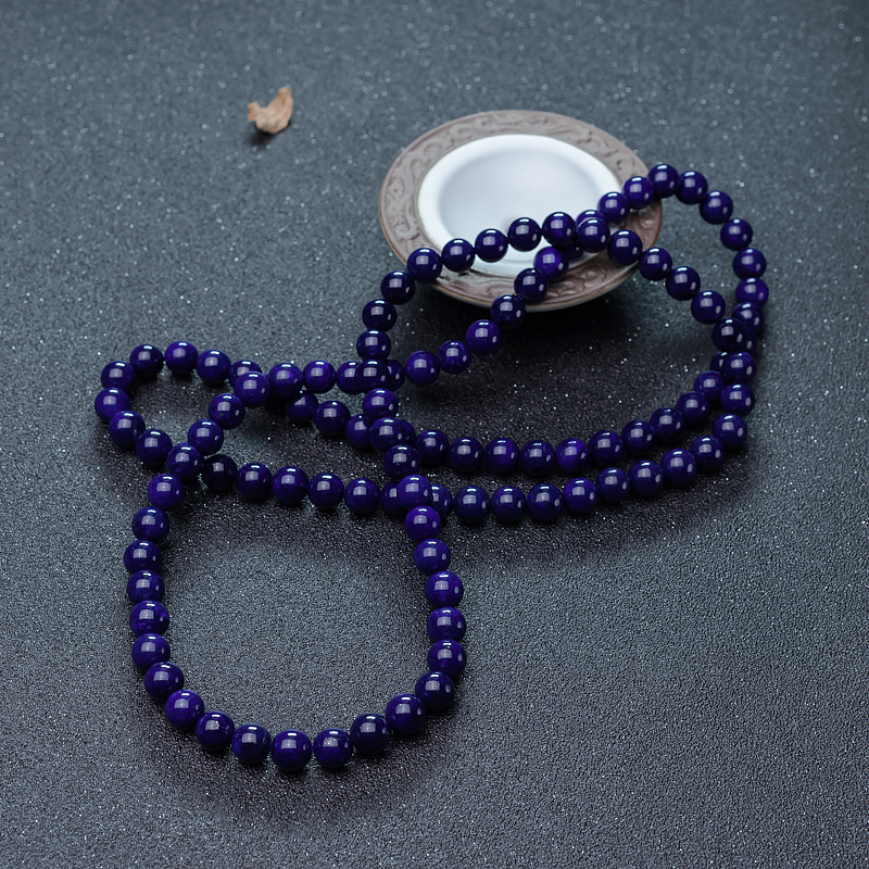 紫蓝色青金石佛珠-红掌柜