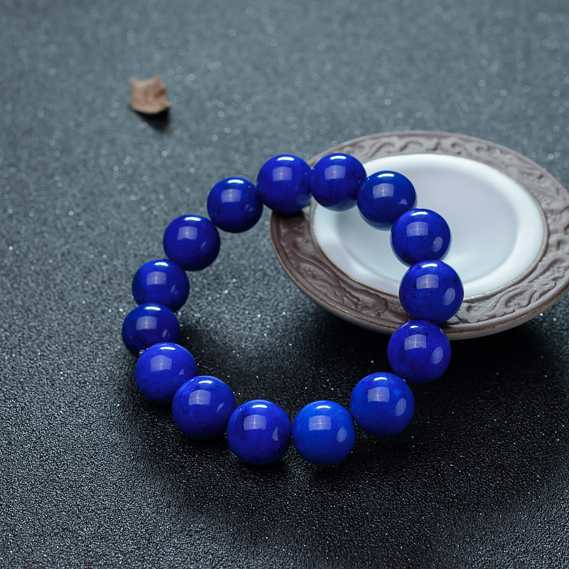 14mm天蓝色青金石单圈手串-红掌柜