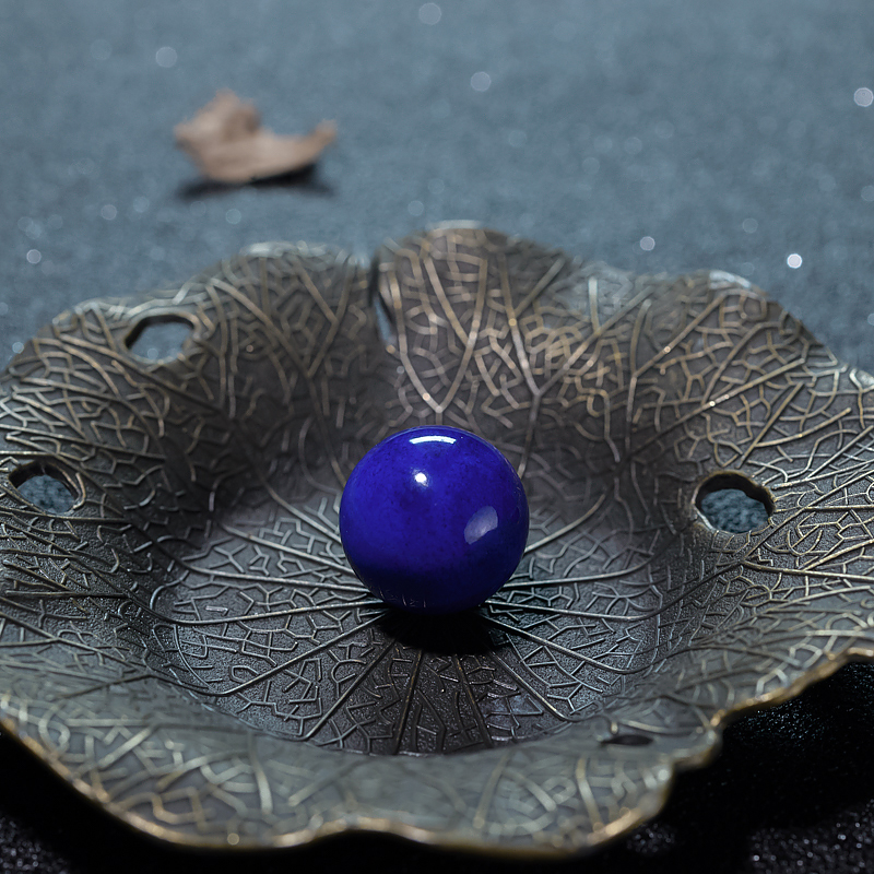 阿富汗深蓝色青金石圆珠-红掌柜