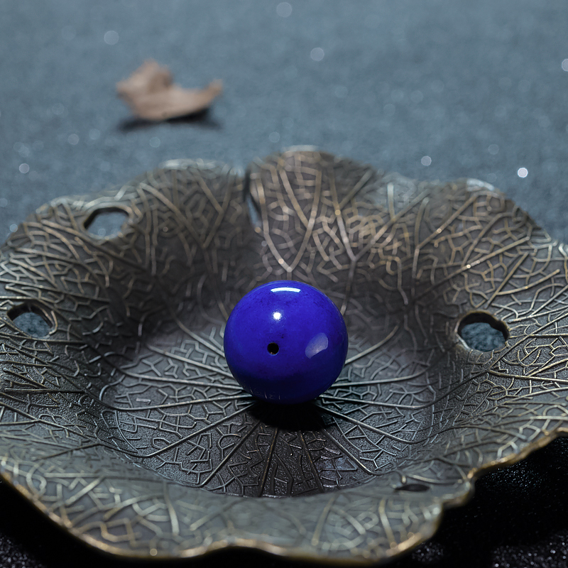 深蓝色青金石圆珠-红掌柜