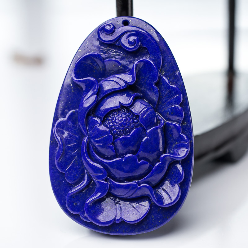 天然青金石花吊坠-红掌柜