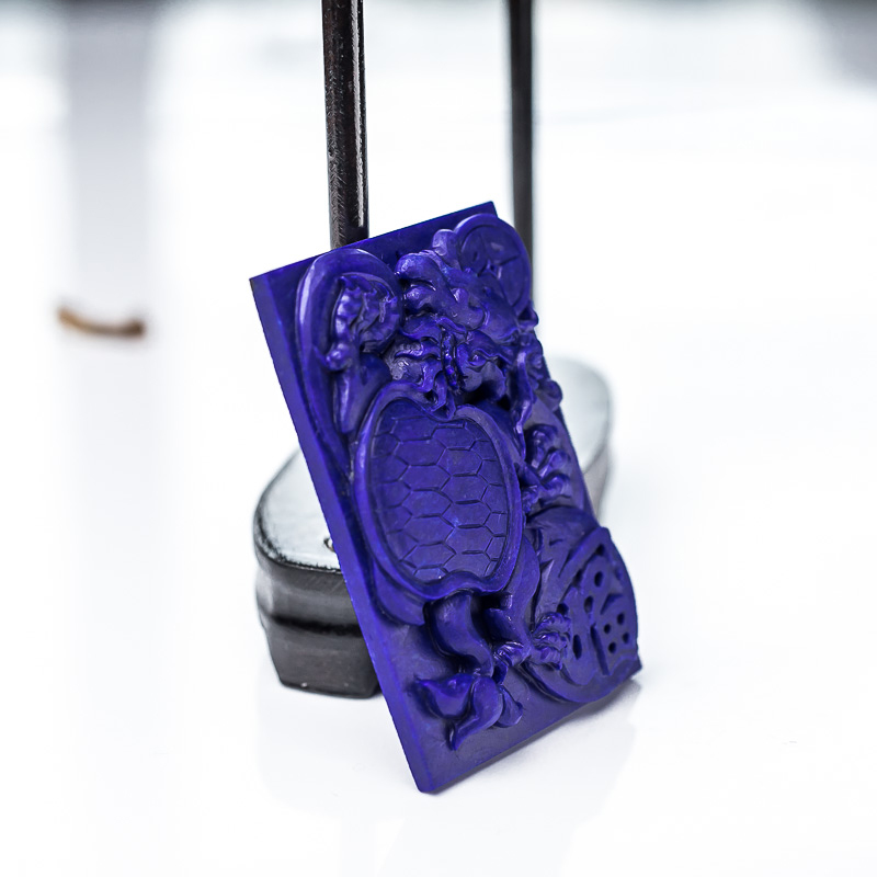 天然青金石龙龟牌吊坠-红掌柜