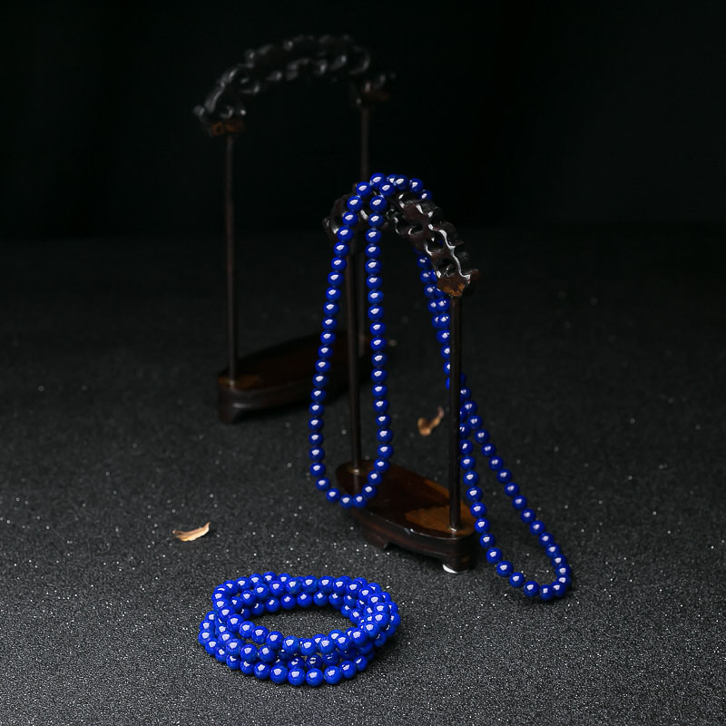 天然青金石佛珠-红掌柜