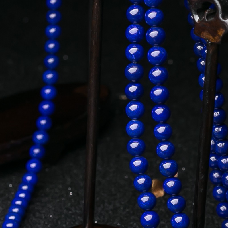 天然青金石佛珠-红掌柜