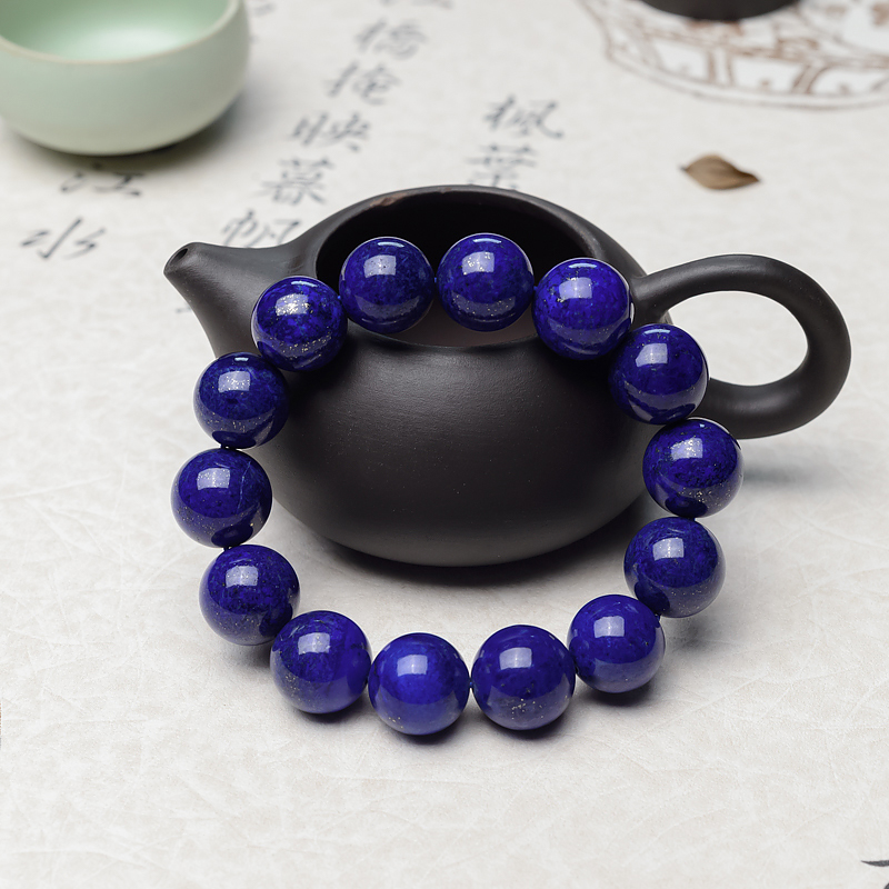 16mm深蓝色青金石单圈手串-红掌柜