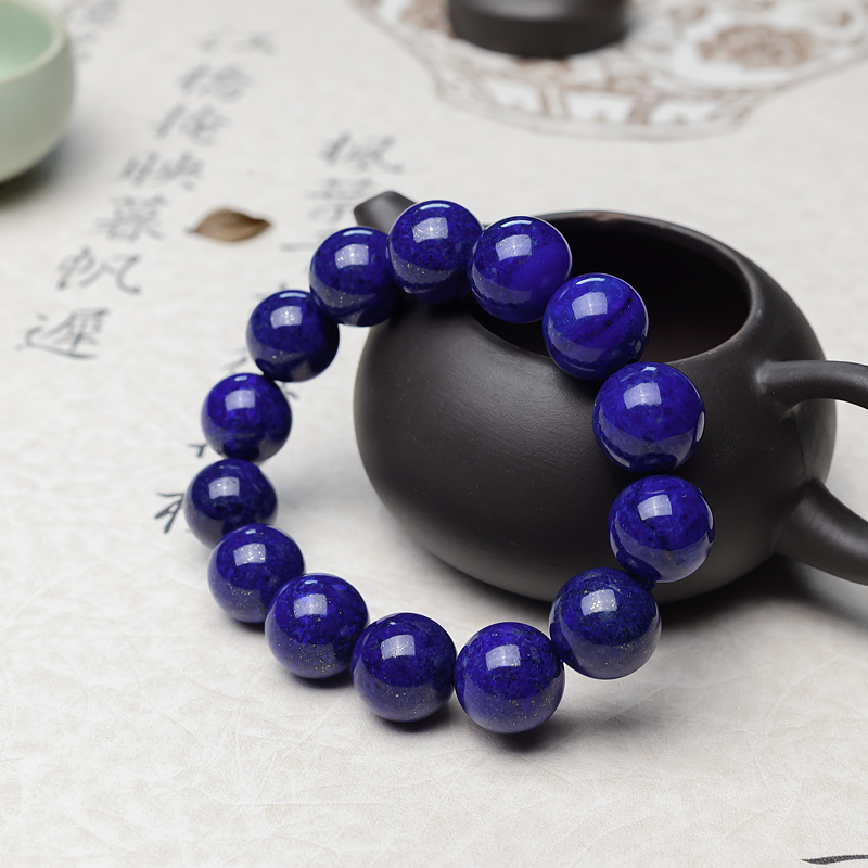 深蓝色青金石单圈手串-红掌柜