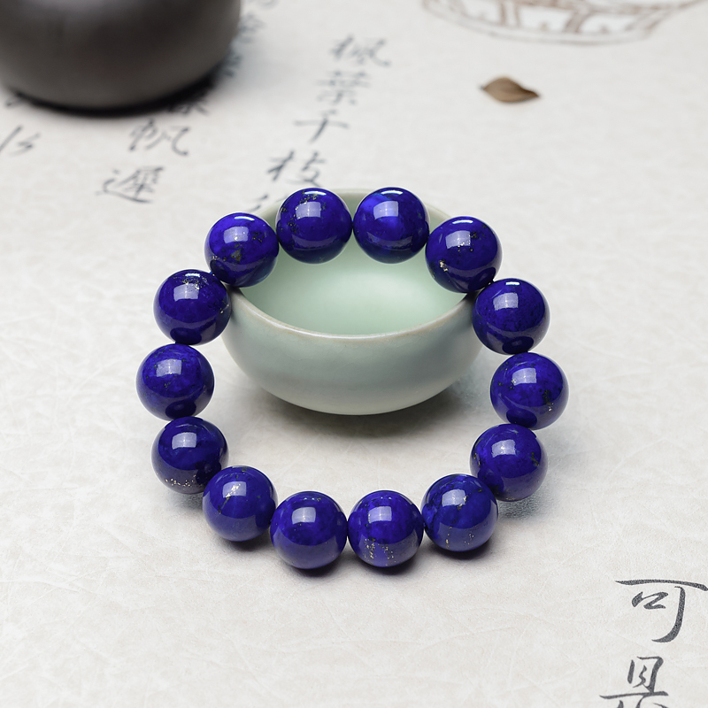 16mm深蓝色青金石单圈手串-红掌柜