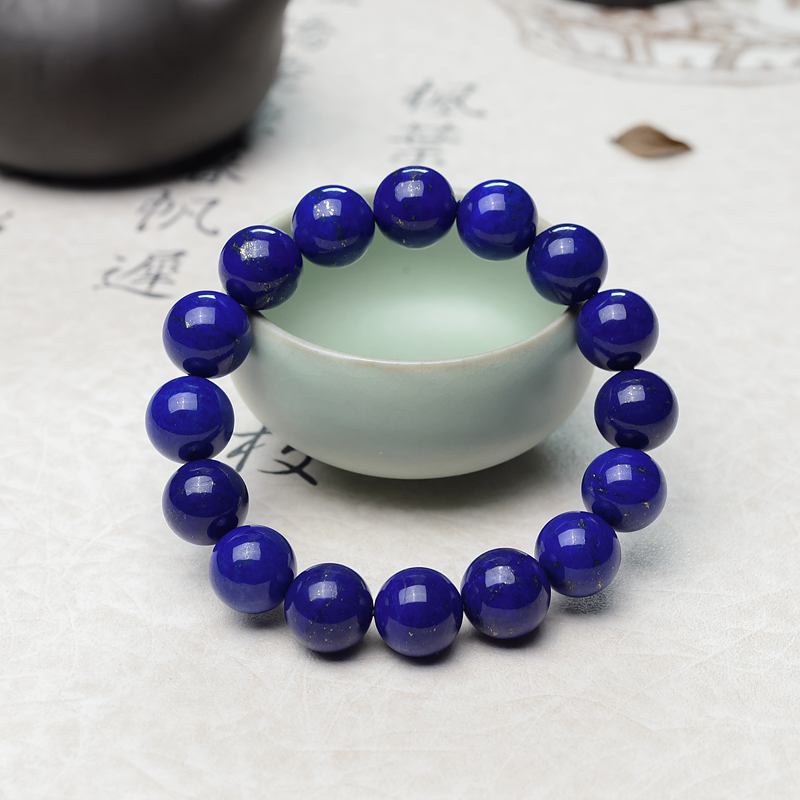 13mm深蓝色青金石单圈手串-红掌柜