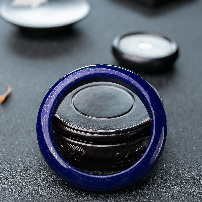 54.5mm深蓝色青金石平安镯-红掌柜