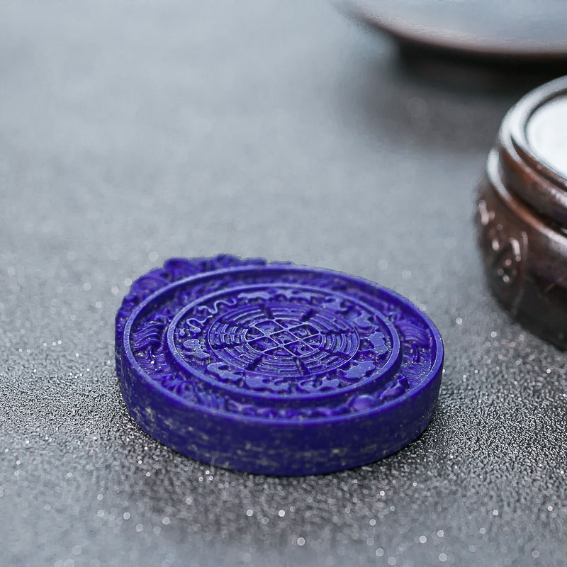 天然紫蓝色青金石吊坠-红掌柜