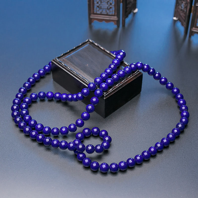 阿富汗天然青金石108佛珠-红掌柜