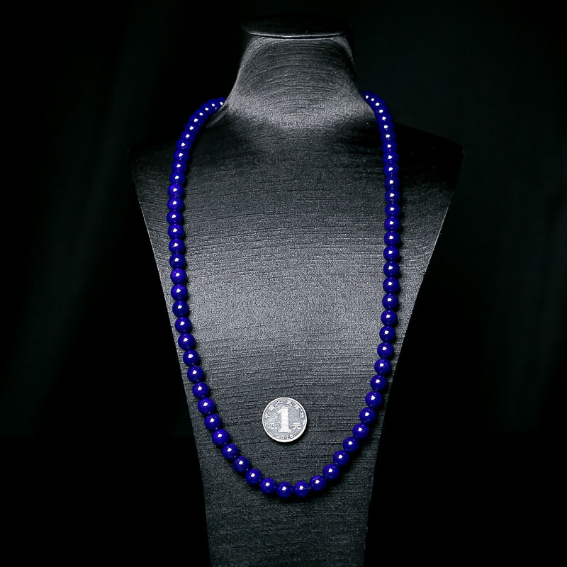 深蓝色青金石佛珠-红掌柜