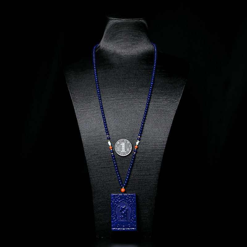 青金石浮雕牌项链-红掌柜