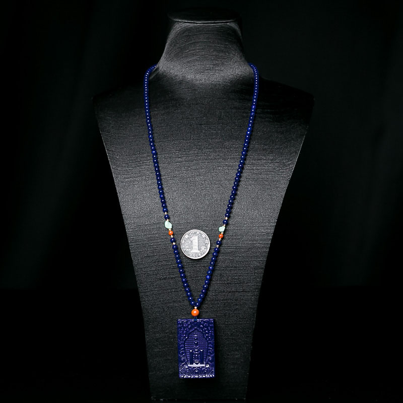 深蓝色青金石项链-红掌柜