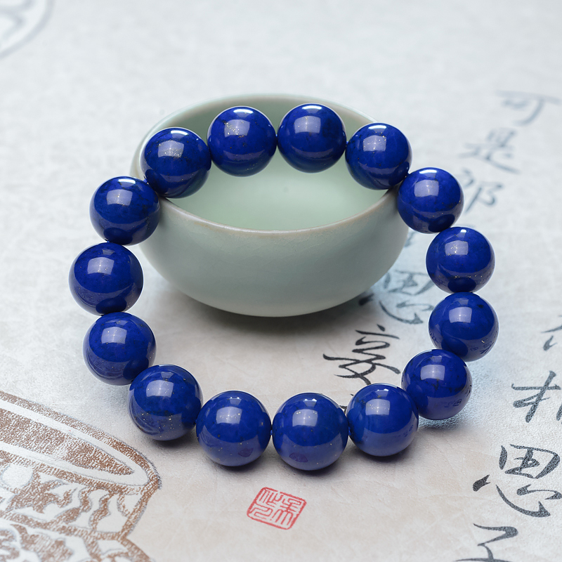 阿富汗深蓝色青金石单圈手串-红掌柜