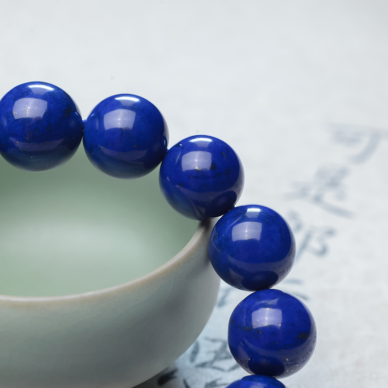 阿富汗天然深蓝色青金石手串-红掌柜