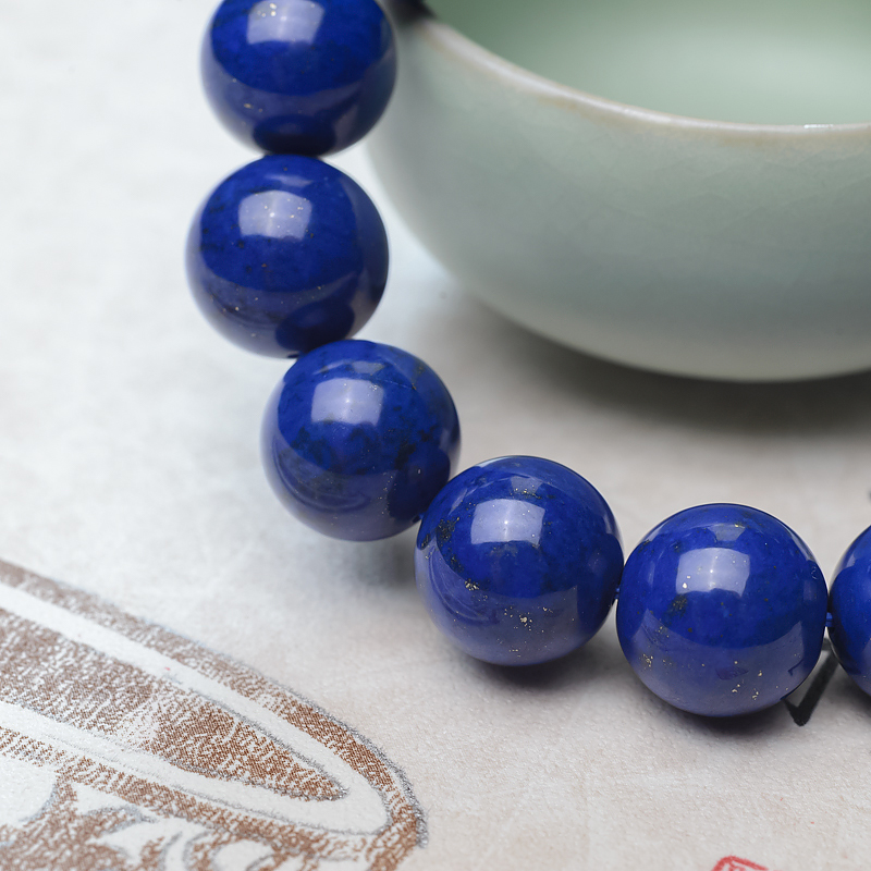 深蓝色青金石单圈手串-红掌柜