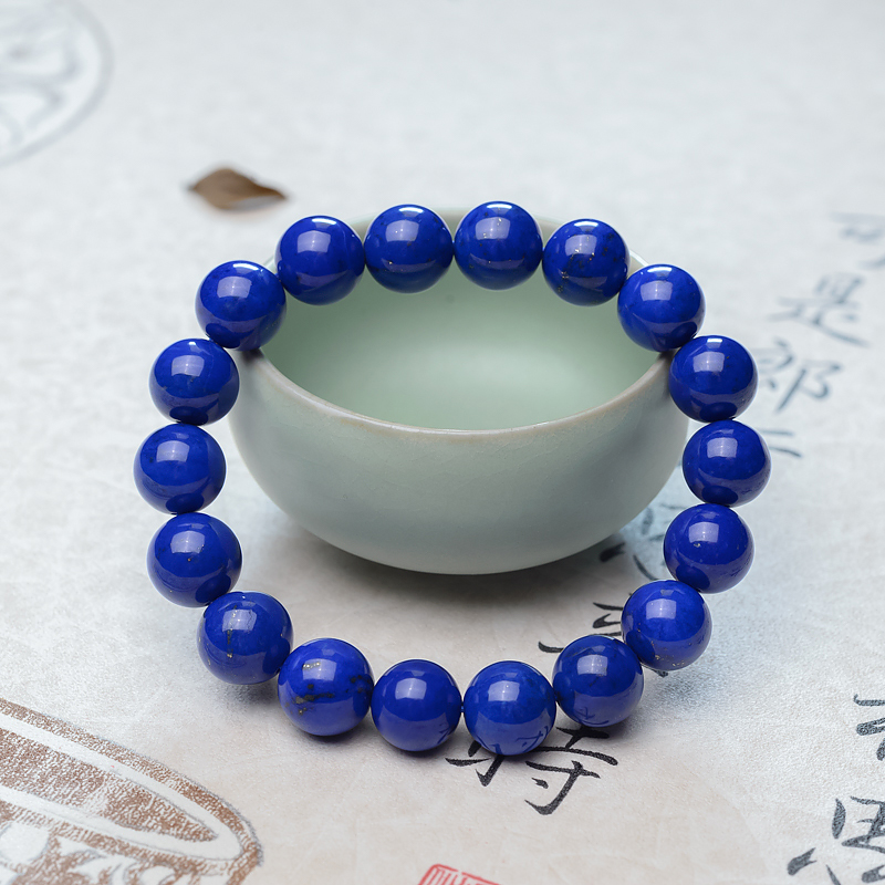 阿富汗深蓝色青金石单圈手串-红掌柜