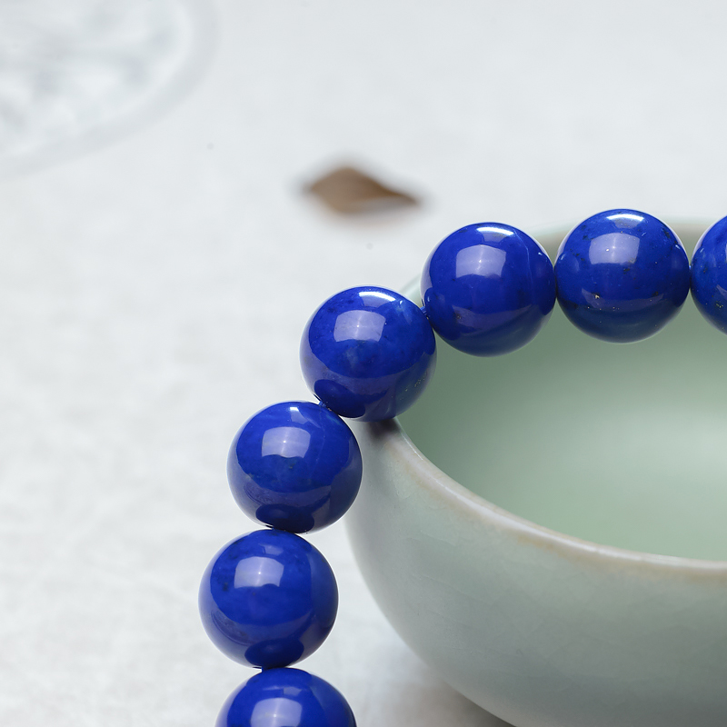 阿富汗天然深蓝色青金石手串-红掌柜