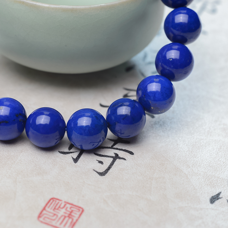 深蓝色青金石单圈手串-红掌柜