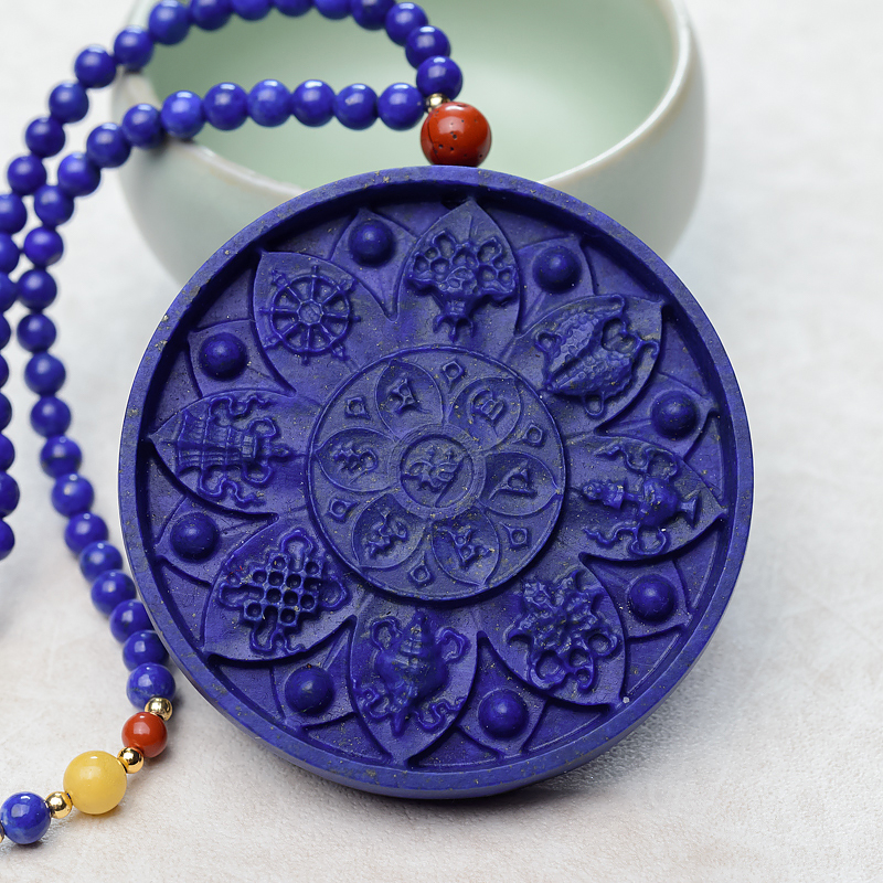 阿富汗天然紫蓝色青金石项链-红掌柜