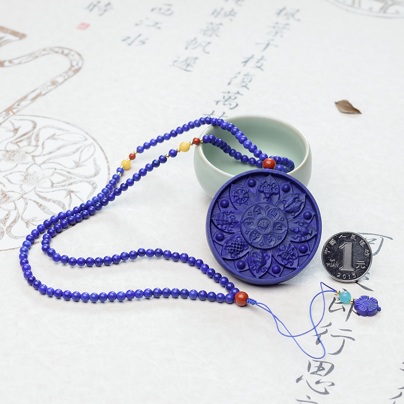 紫蓝色青金石项链-红掌柜