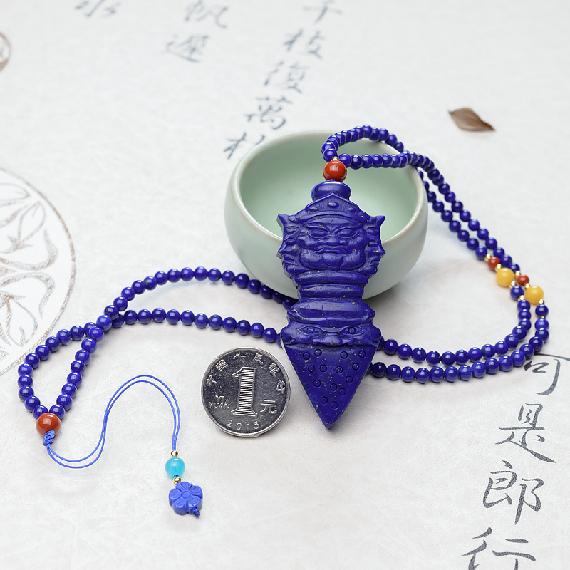 紫蓝色青金石项链-红掌柜