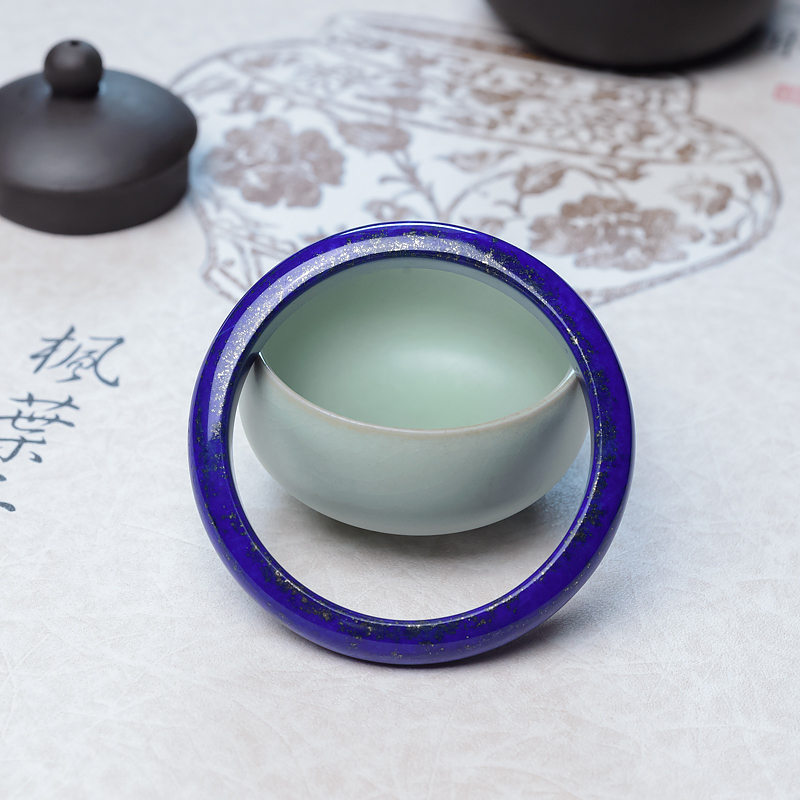 天然深蓝色青金石平安镯-红掌柜