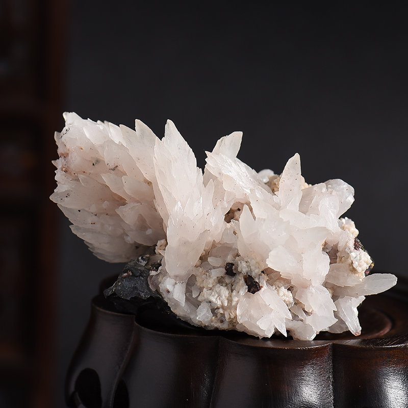 闪锌矿黄铜矿方解石摆件 - 红掌柜