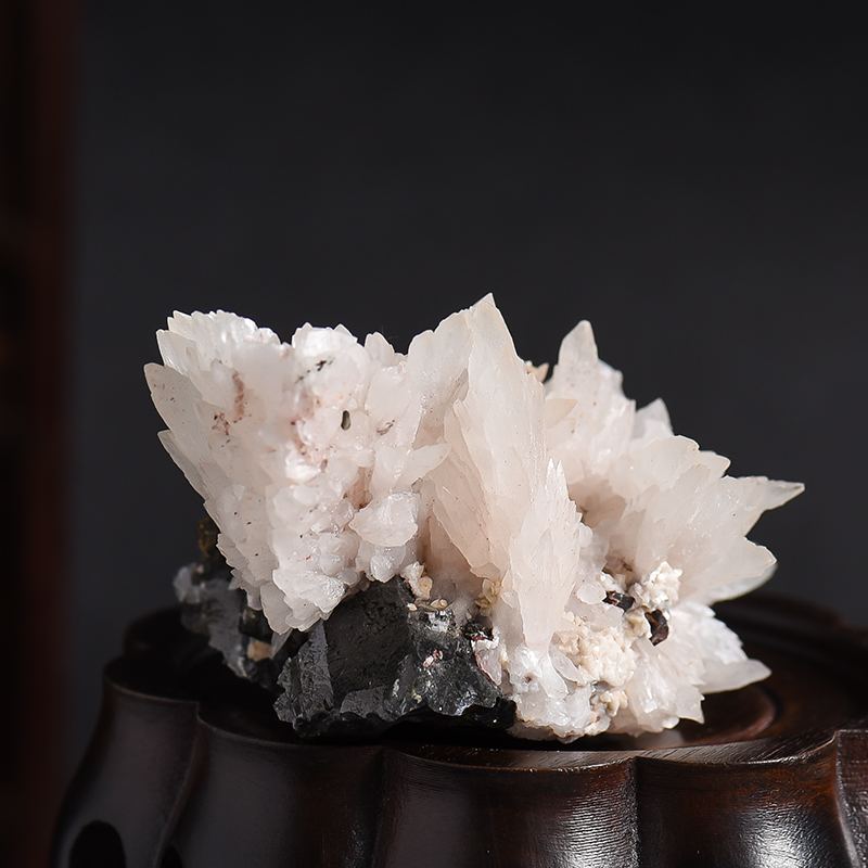 闪锌矿黄铜矿方解石摆件 - 红掌柜