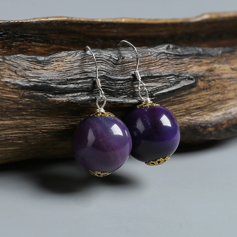 天然苏纪石耳坠 - 红掌柜