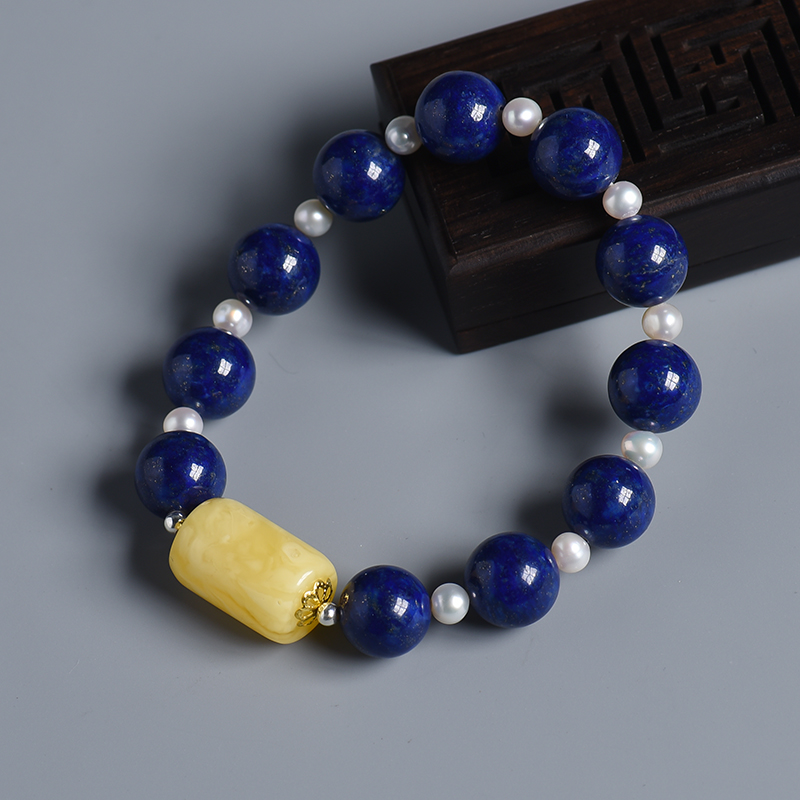 阿富汗青金单圈圆珠手串-红掌柜