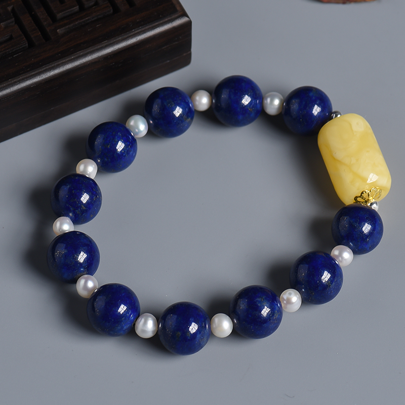 青金单圈圆珠手串-红掌柜