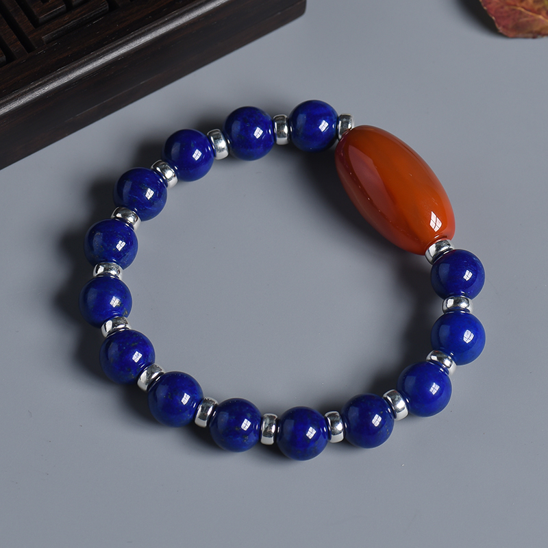 天然青金单圈手串-红掌柜