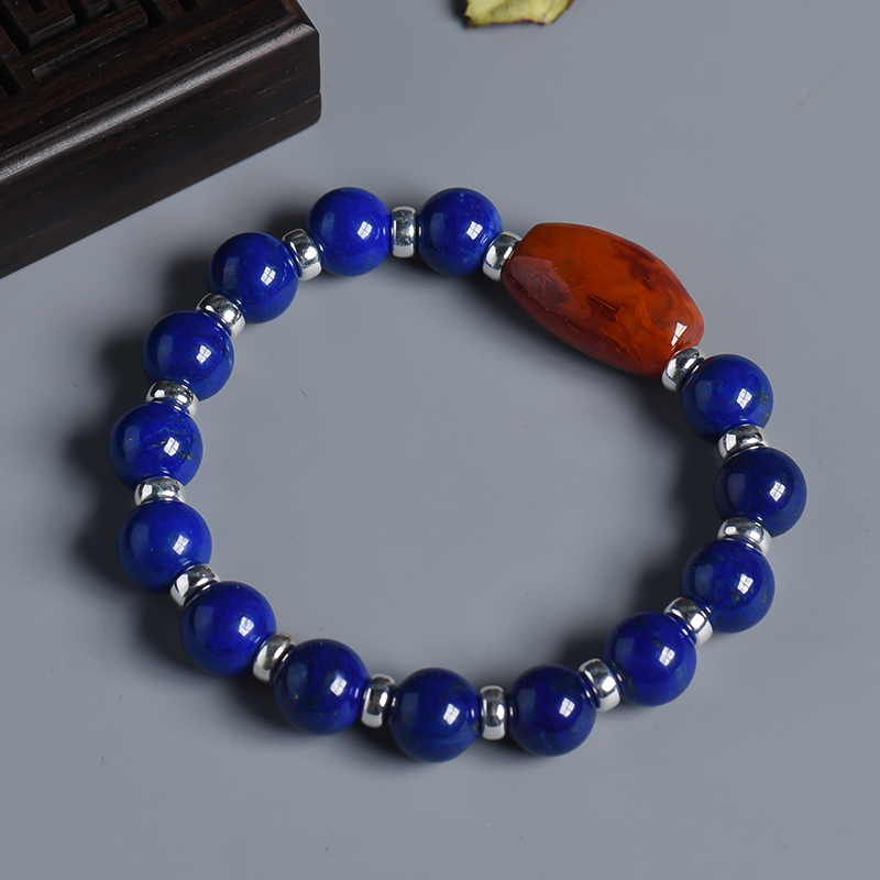 青金单圈圆珠手串-红掌柜