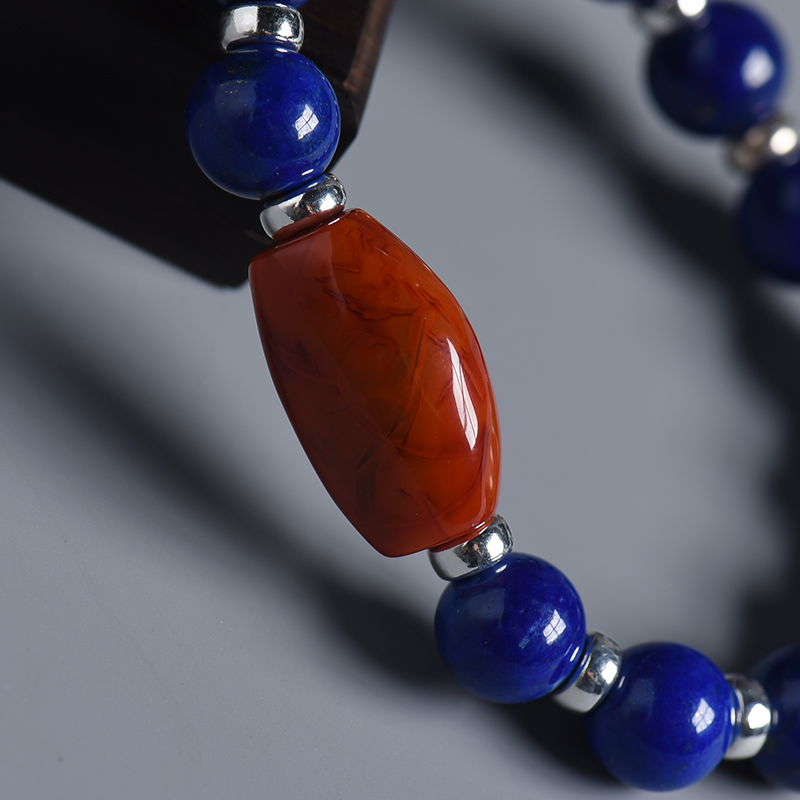 天然阿富汗青金手串-红掌柜