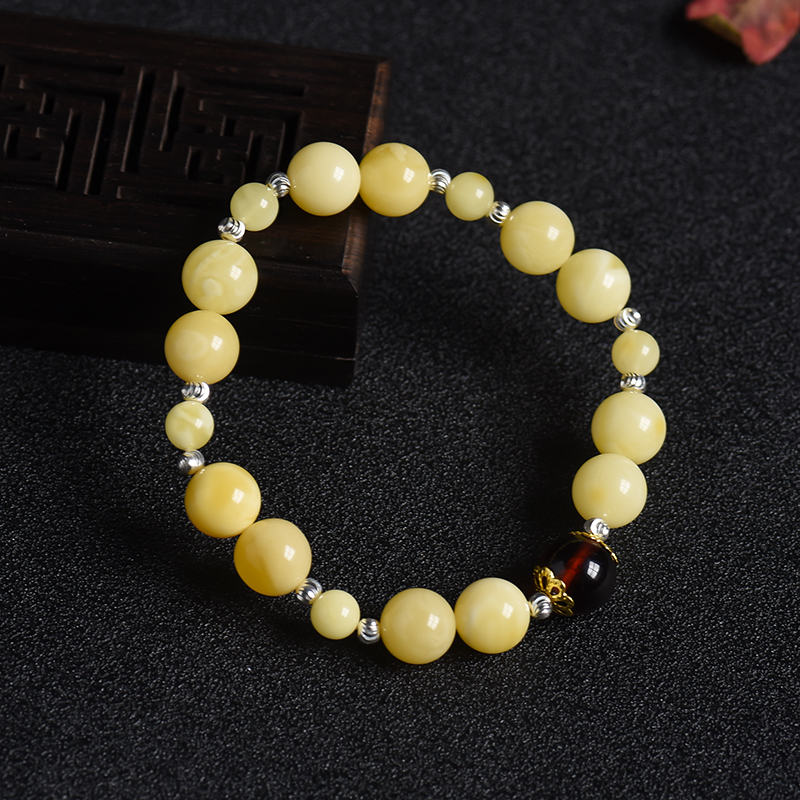 波罗的海天然蜜蜡单圈手串 - 红掌柜