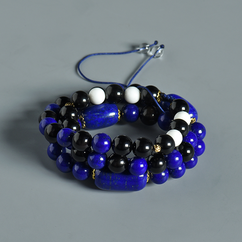 10mm青金黑曜石项链 - 红掌柜