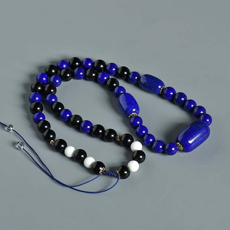 10mm青金黑曜石项链 - 红掌柜