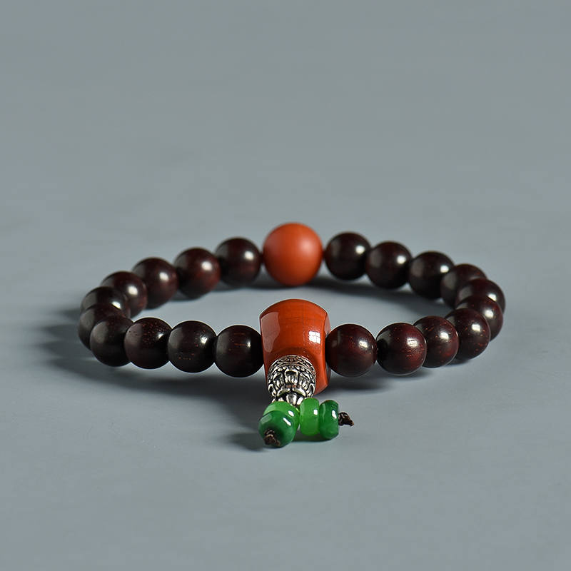 缅甸天然8mm小叶紫檀手串 - 红掌柜