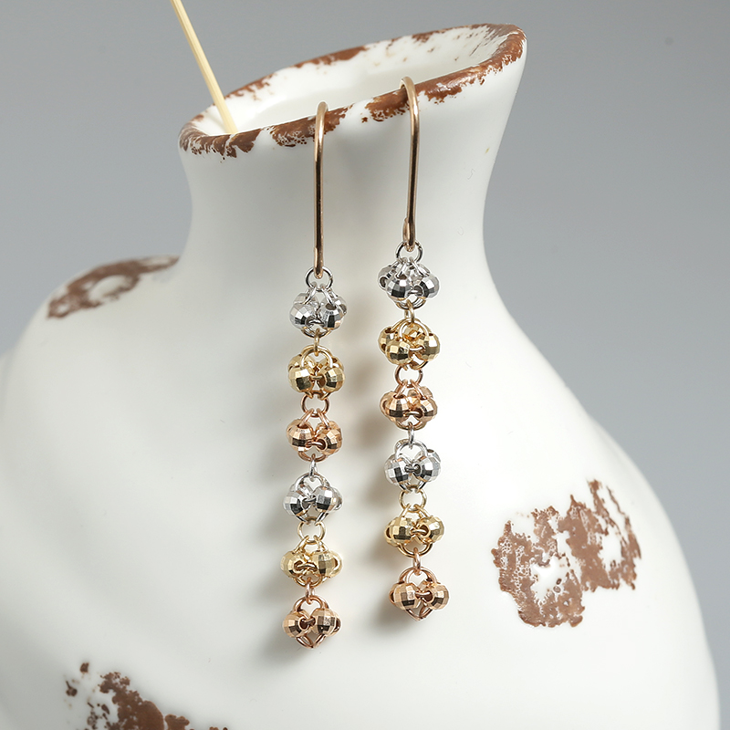 天然18K金耳钉 - 红掌柜