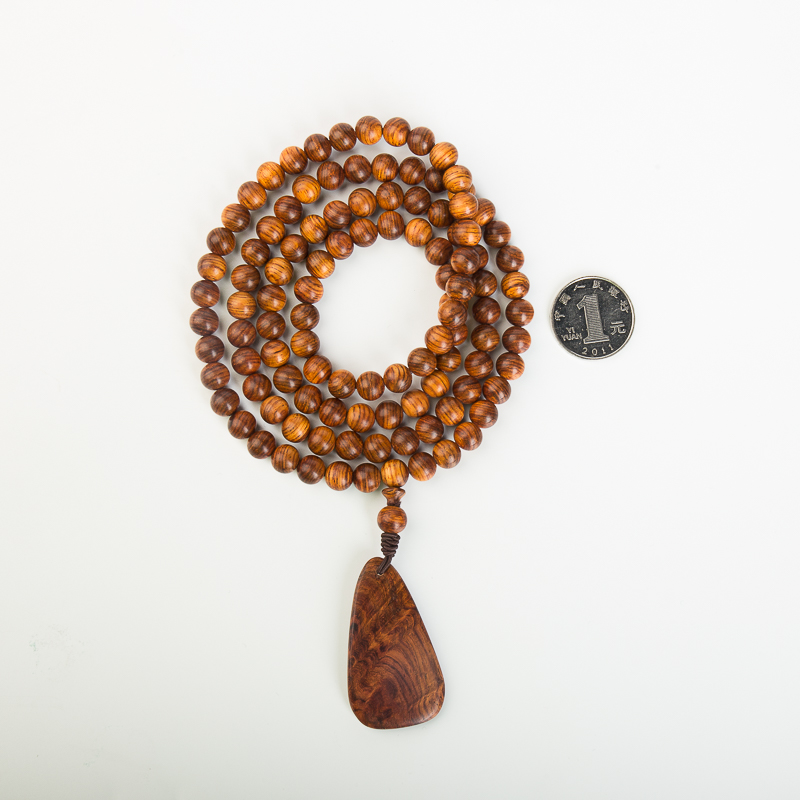 8.3mm天然海南虎皮纹黄花梨多圈手串-红掌柜