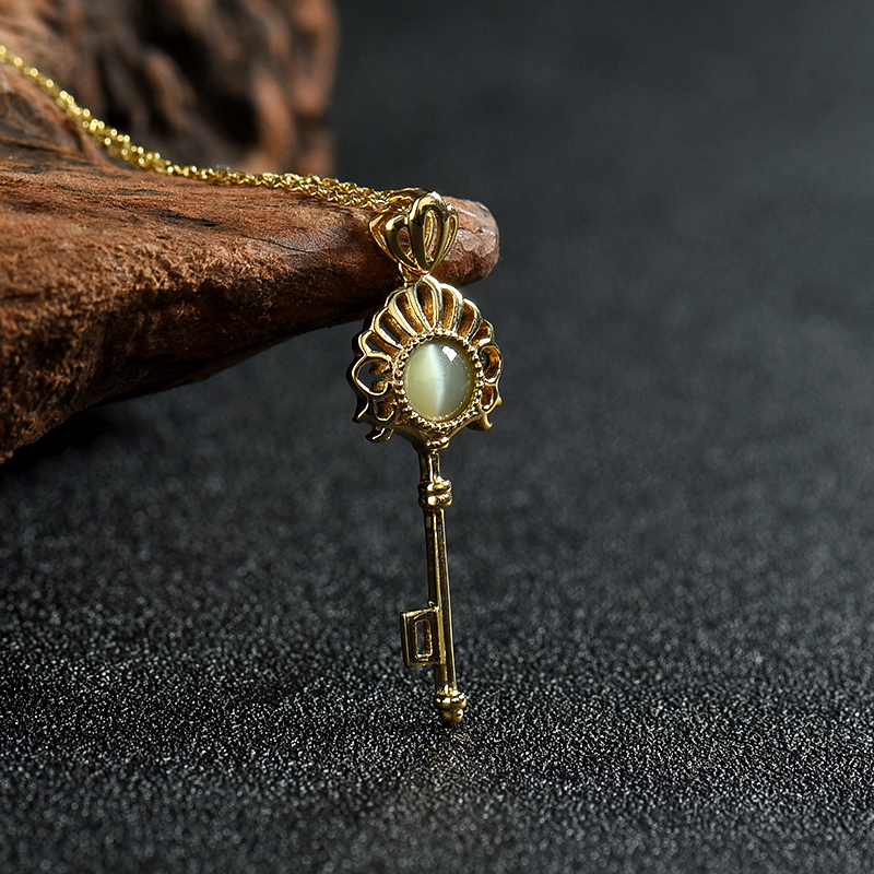 天然绿色金绿宝石猫眼吊坠-红掌柜